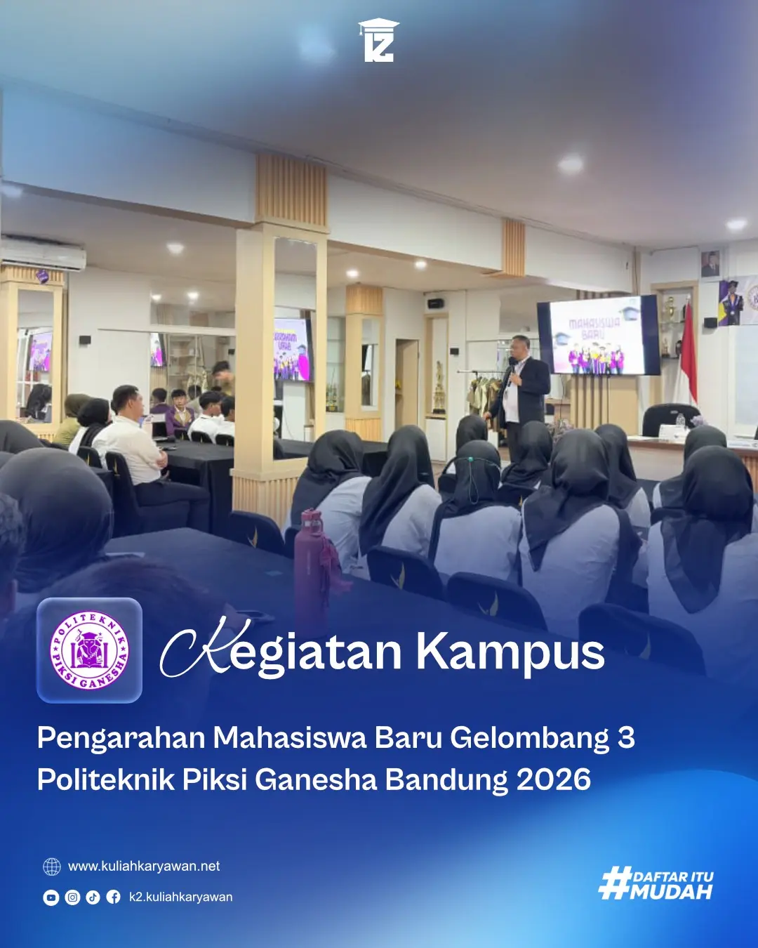 Pengarahan Mahasiswa Baru Gelombang 3 Politeknik Piksi Ganesha Bandung Berlangsung dengan Antusias