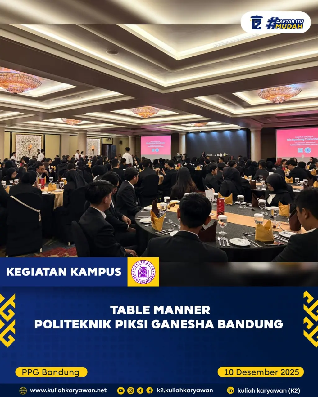 Table Manner Politeknik Piksi Ganesha Bandung 2025