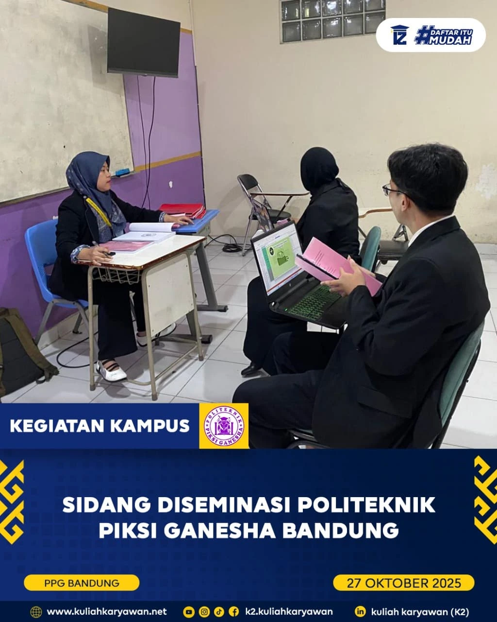 Sidang Diseminasi Mahasiswa Politeknik Piksi Ganesha Bandung Tahun 2025