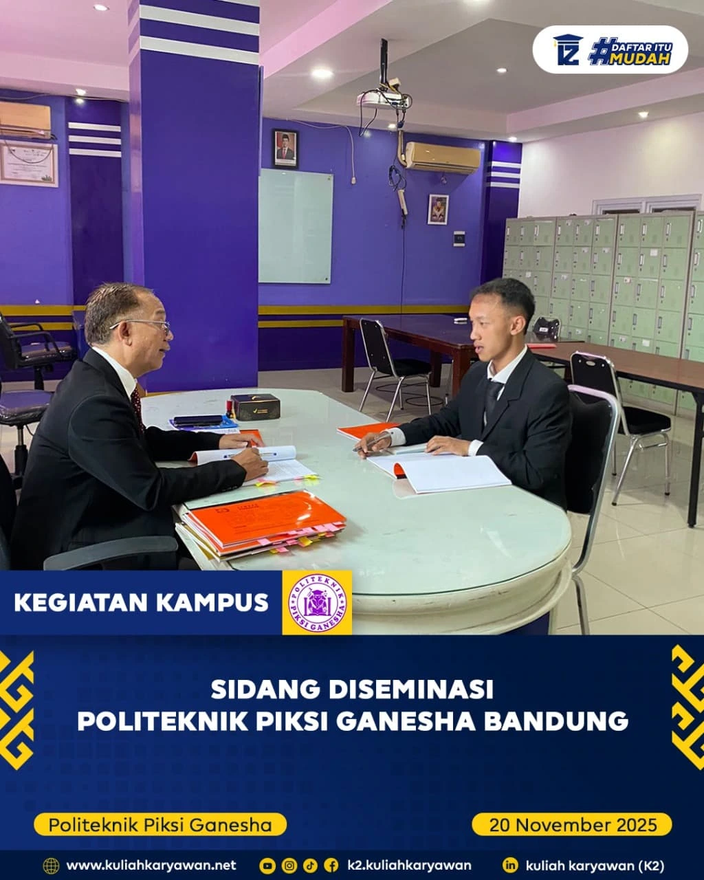Sidang Diseminasi Politeknik Piksi Ganesha Bandung November 2025